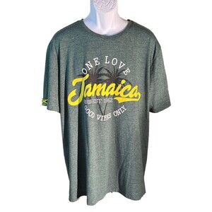 SURF CLASSIC ONE LOVE JAMAICA GOOD VIBES ONLY Short Sleeve T-Shirt Green 2XL